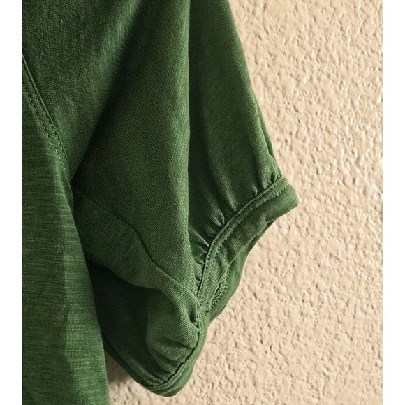 NATION Los Angeles 2025 Edie Shirred Elbow-Sleeve V-Neck Tee Green Lawn Size S - Picture 4 of 9